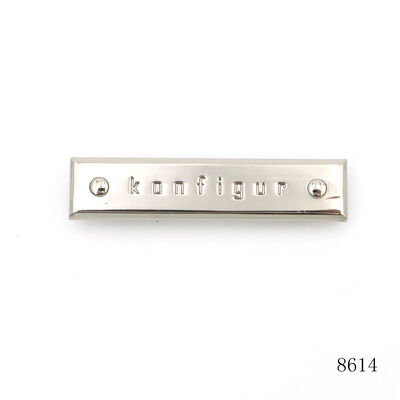 Wholesale Bag Hardware Metal Logo Manufacture Silver Rectangle Bag Plate Custom Engraved Metal Label Plate