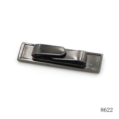 38mm Brushed Gunmetal Rectangle Bag Metal Label Plate Custom Metal Embossed Logo Name Plate