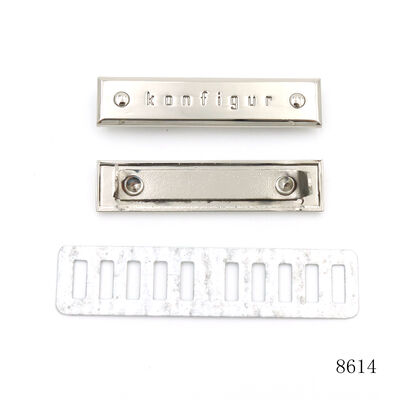 Wholesale Bag Hardware Metal Logo Manufacture Silver Rectangle Bag Plate Custom Engraved Metal Label Plate