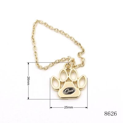Pet Collar Accessories Metal Label Charm Tag Custom Engraved Logo Hang Tag for Decorations