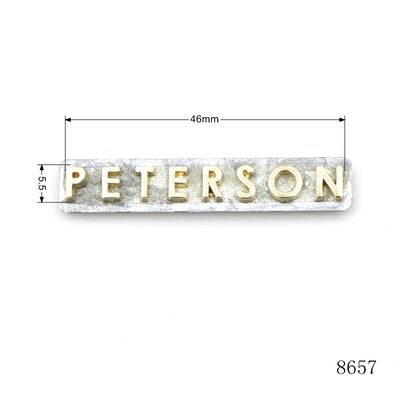 Lady Handbag Hardware Metal Logo Label Gold Plated Custom Metal Separate Letter Logo Plate