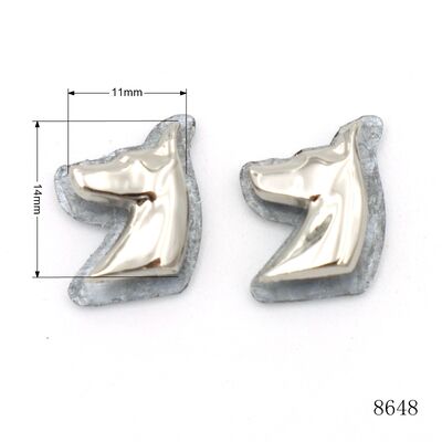 Silver Plating Bag Cap Hat Metal Label Small Animal Head Logo Custom Metal Logo Plate for Decorations