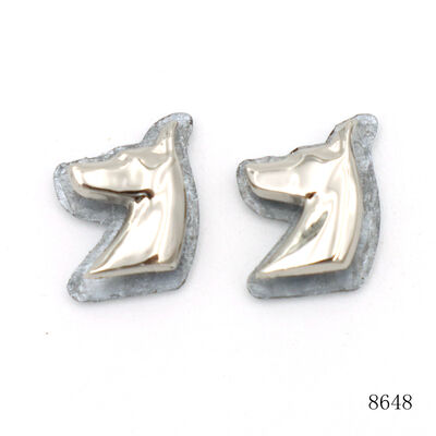 Silver Plating Bag Cap Hat Metal Label Small Animal Head Logo Custom Metal Logo Plate for Decorations
