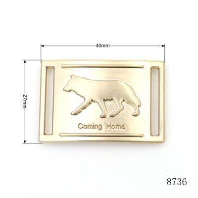 Brushed Gold Plating Bag Metal Logo Rectangle Tag Plate Custom Metal Embossed Logo Plate for Bag Strap
