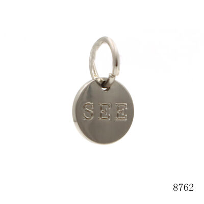 12.5mm Small Circle Metal Label Tag Custom Engraved Brushed Logo Tag for Key Chain or Bag Part's Accessories