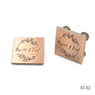 Custom Engraved Square Metal Brand Tags With Screws Premium Logo Plates For Leather Bags And Furniture