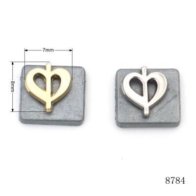 Custom Logo Name Tags Heart Shape Handbag Logo Labels Purse Wallet Small Logo Pin Stud