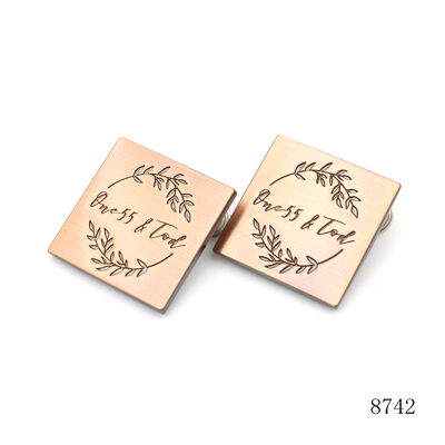 Custom Engraved Square Metal Brand Tags With Screws Premium Logo Plates For Leather Bags And Furniture