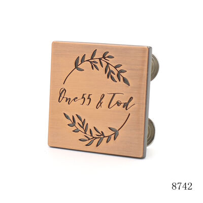 Custom Engraved Square Metal Brand Tags With Screws Premium Logo Plates For Leather Bags And Furniture