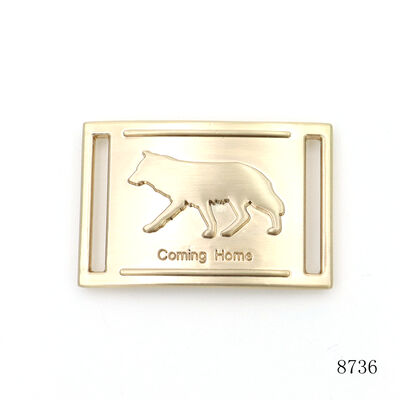 Brushed Gold Plating Bag Metal Logo Rectangle Tag Plate Custom Metal Embossed Logo Plate for Bag Strap