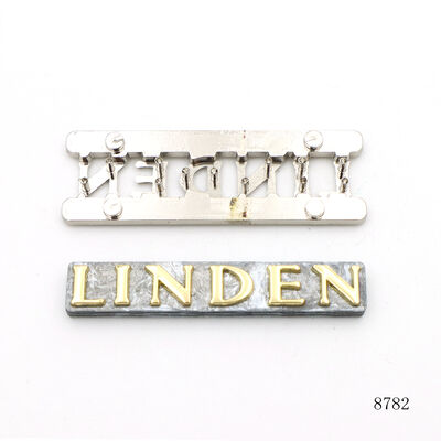 Gold & Silver Plating Luxury Bag Metal Logo Custom Metal Letter Logo Plate for Handbag