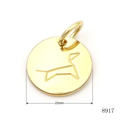 Top Quality Metal Round Tag Custom Logo Label Charm Dog Collar ID Tag Metal Keychain Coin Tag Circle Tag