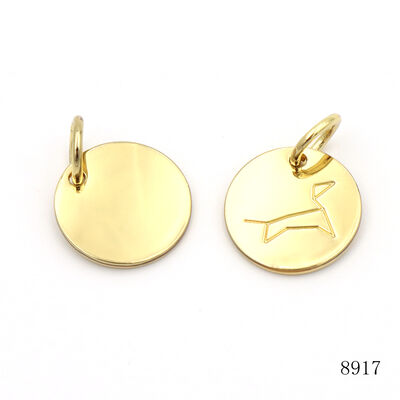 Top Quality Metal Round Tag Custom Logo Label Charm Dog Collar ID Tag Metal Keychain Coin Tag Circle Tag