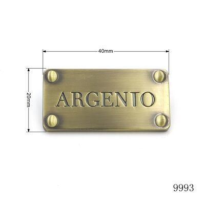 Quality Brush Antique Brass Metal Name Plate Custom Logo Label for Bag Accessories