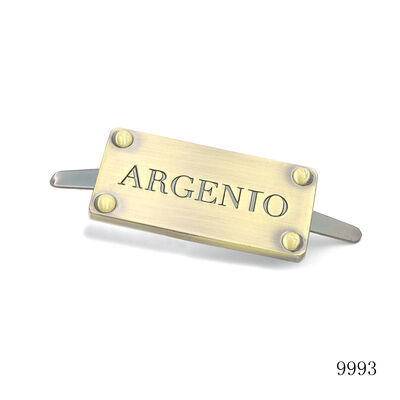 Quality Brush Antique Brass Metal Name Plate Custom Logo Label for Bag Accessories