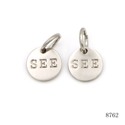 12.5mm Small Circle Metal Label Tag Custom Engraved Brushed Logo Tag for Key Chain or Bag Part's Accessories