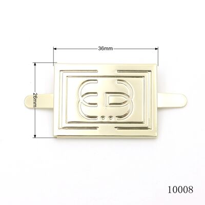 Custom Square Metal Logo Tag for Bags | Light Gold Metal Hardware