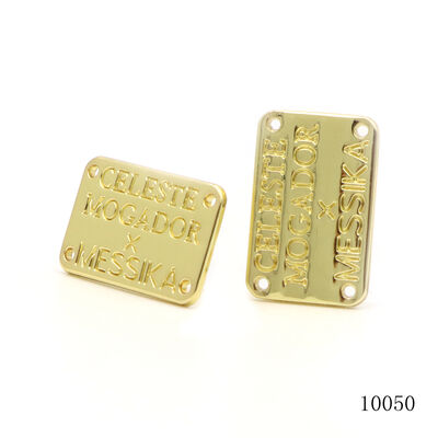 Quality Metal Sewing Logo Label for Bag Accessories Clothing Metal Square Plate Label