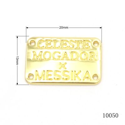 Quality Metal Sewing Logo Label for Bag Accessories Clothing Metal Square Plate Label