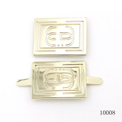 Custom Square Metal Logo Tag for Bags | Light Gold Metal Hardware