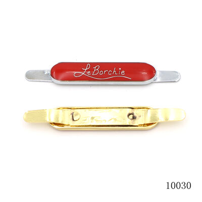 Custom Metal Logo Tag with Prongs for Bags | Gold Plated Hardware