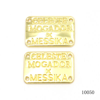 Quality Metal Sewing Logo Label for Bag Accessories Clothing Metal Square Plate Label
