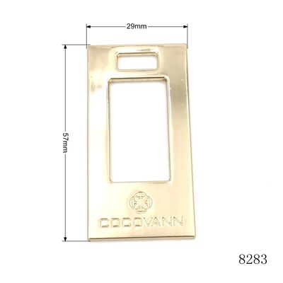 Custom Logo Metal Tag Rectangular Hollow Metal Key Chain Tag for Bag Accessory