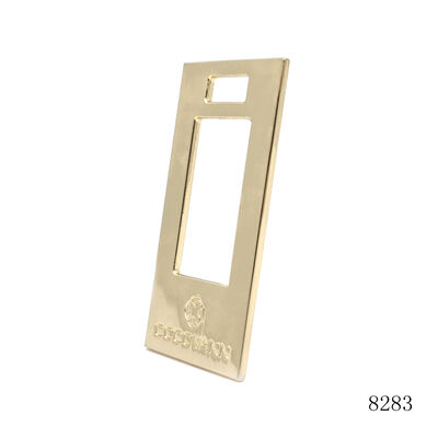 Custom Logo Metal Tag Rectangular Hollow Metal Key Chain Tag for Bag Accessory