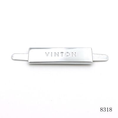 Chrome Plated Custom Metal Logo Plate Metal Engraved Name Plate Metal Bag Logo Plate with Prongs for Handbag Accessory