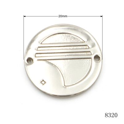 Custom Round Label Circle Shape Metal Logo Tag Zinc Alloy Brand Logo Label  For Clothing Handbag Accessories
