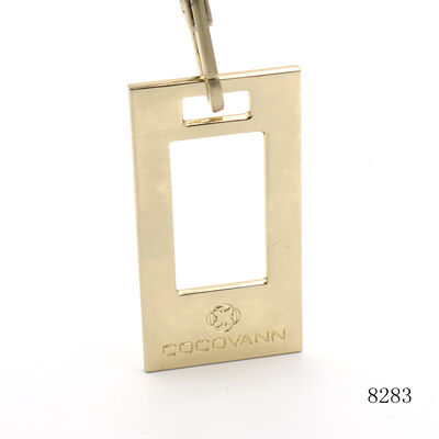 Custom Logo Metal Tag Rectangular Hollow Metal Key Chain Tag for Bag Accessory
