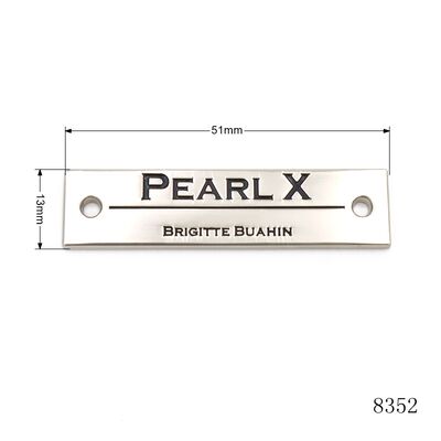 Eco Friendly Logo Name Plate Sewing Metal Logo Plate Square Custom Logo Name Tags for Bags