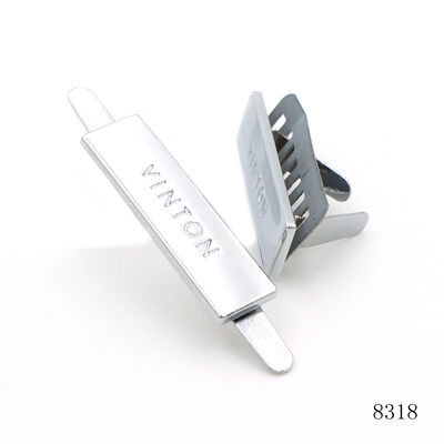 Chrome Plated Custom Metal Logo Plate Metal Engraved Name Plate Metal Bag Logo Plate with Prongs for Handbag Accessory