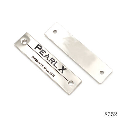 Eco Friendly Logo Name Plate Sewing Metal Logo Plate Square Custom Logo Name Tags for Bags