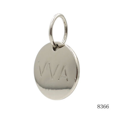 Eco Friendly Custom Engraved Name Tags Metal Circle Label Charm Tags for Bags