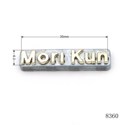 Handbag Hardware Metal Label Logo Custom Metal Letter Logo Plate for Fashion Bag Parts Accessories