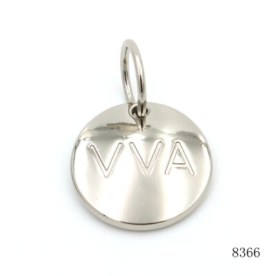 Eco Friendly Custom Engraved Name Tags Metal Circle Label Charm Tags for Bags