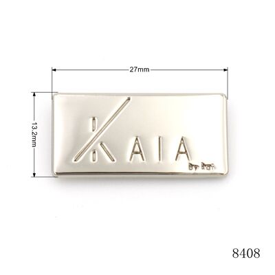 Zinc Alloy Rectangle Metal Label Logo Custom Metal Logo Plates Logo Name Plate for Handbags