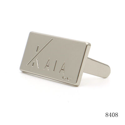 Zinc Alloy Rectangle Metal Label Logo Custom Metal Logo Plates Logo Name Plate for Handbags