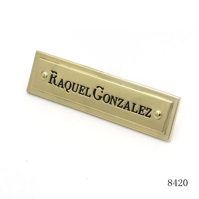 Gold Plating Bag Hardware Logo Name Plate Custom Engraved Name Tags with Screw Back