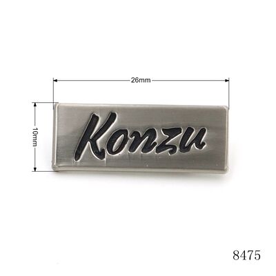 Rectangle Bag Metal Label Logo Custom Engraved Logo Plate with Black Oil