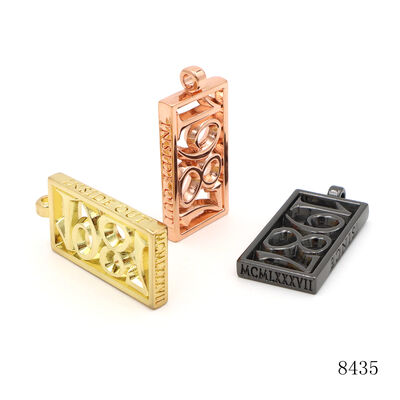 Garment Shoes Accessories Metal Charm Tags Hollow Out Metal Hang Tag Custom Logo Metal Label Tag