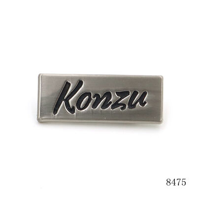 Rectangle Bag Metal Label Logo Custom Engraved Logo Plate with Black Oil