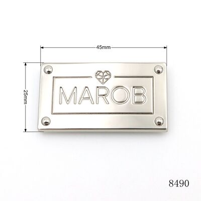 Wholesale Custom Lady Handbag Metal Logo Custom Bag Metal Engraved Logo Plate