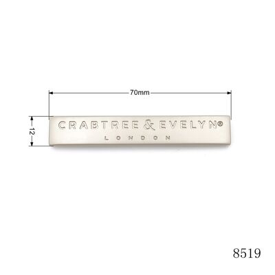 Bag Accessories Metal Logo Nameplate Custom Rectangle Metal Logo Label Quality Bag Plate