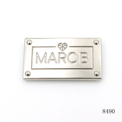Wholesale Custom Lady Handbag Metal Logo Custom Bag Metal Engraved Logo Plate