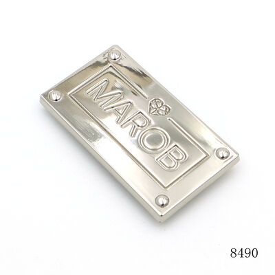 Wholesale Custom Lady Handbag Metal Logo Custom Bag Metal Engraved Logo Plate