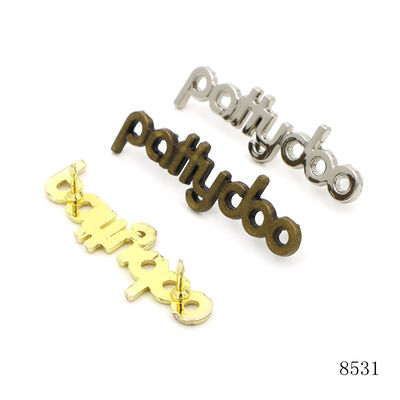 Luxury Leather Bag Metal Logo Brand Design Hardware Logo Label Custom Metal Letter Logo Plate for Bags