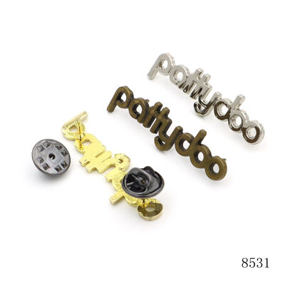 Luxury Leather Bag Metal Logo Brand Design Hardware Logo Label Custom Metal Letter Logo Plate for Bags