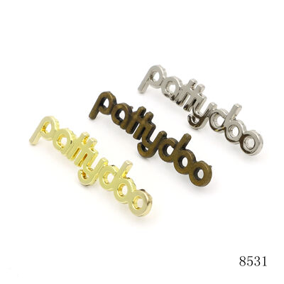 Luxury Leather Bag Metal Logo Brand Design Hardware Logo Label Custom Metal Letter Logo Plate for Bags
